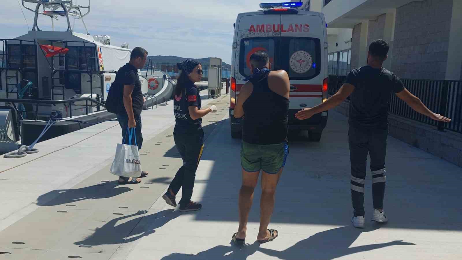 BALIKESİR İLİ AYVALIK İLÇESİ AÇIKLARINDA GEZİ TEKNESİNDE YARALANAN 1 ŞAHSIN