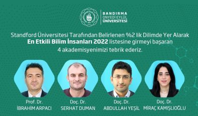 “Dünyanın En Etkili Bilim İnsanları” BANÜ’den