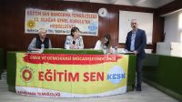 12’nci Olağan Genel Kurulu gerçekleştirilen Eğitim Sen Bandırma Temsilciliği’nde Başkan