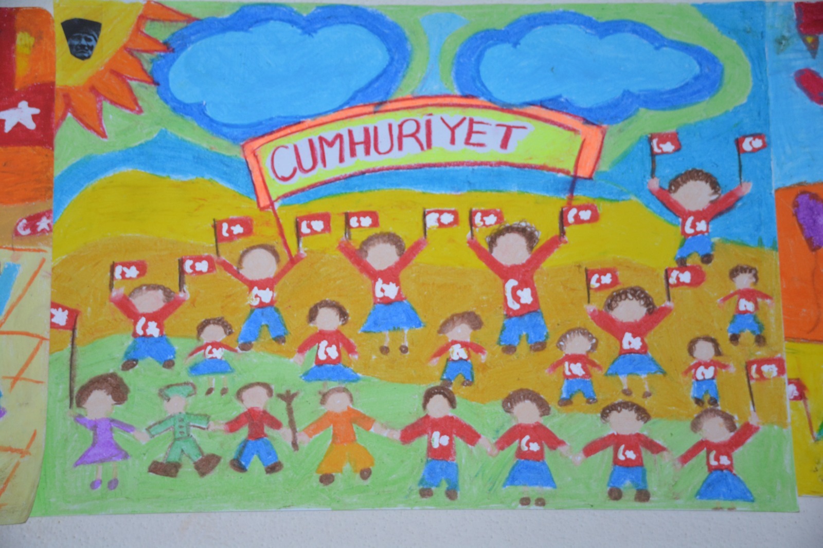 Bandırma Yaman Egeli Ortaokulu, Cumhuriyet’in 100’üncü yılına özel “Cumhuriyet” temalı resim sergisinde 100’ün üzeride eser