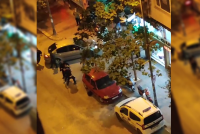 Cuma sabah saatlerinde Ordu Caddesi üzerinde yaşanan kavga kameralara yansıdı.