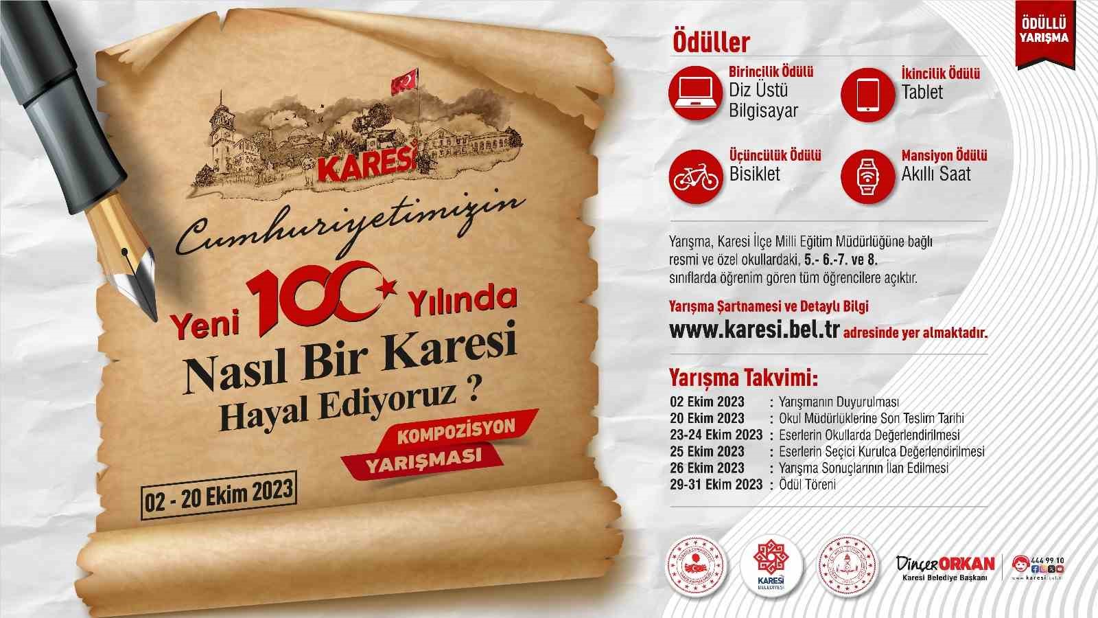 KARESİ BELEDİYESİ’NDEN KOMPOZİSYON YARIŞMASI
