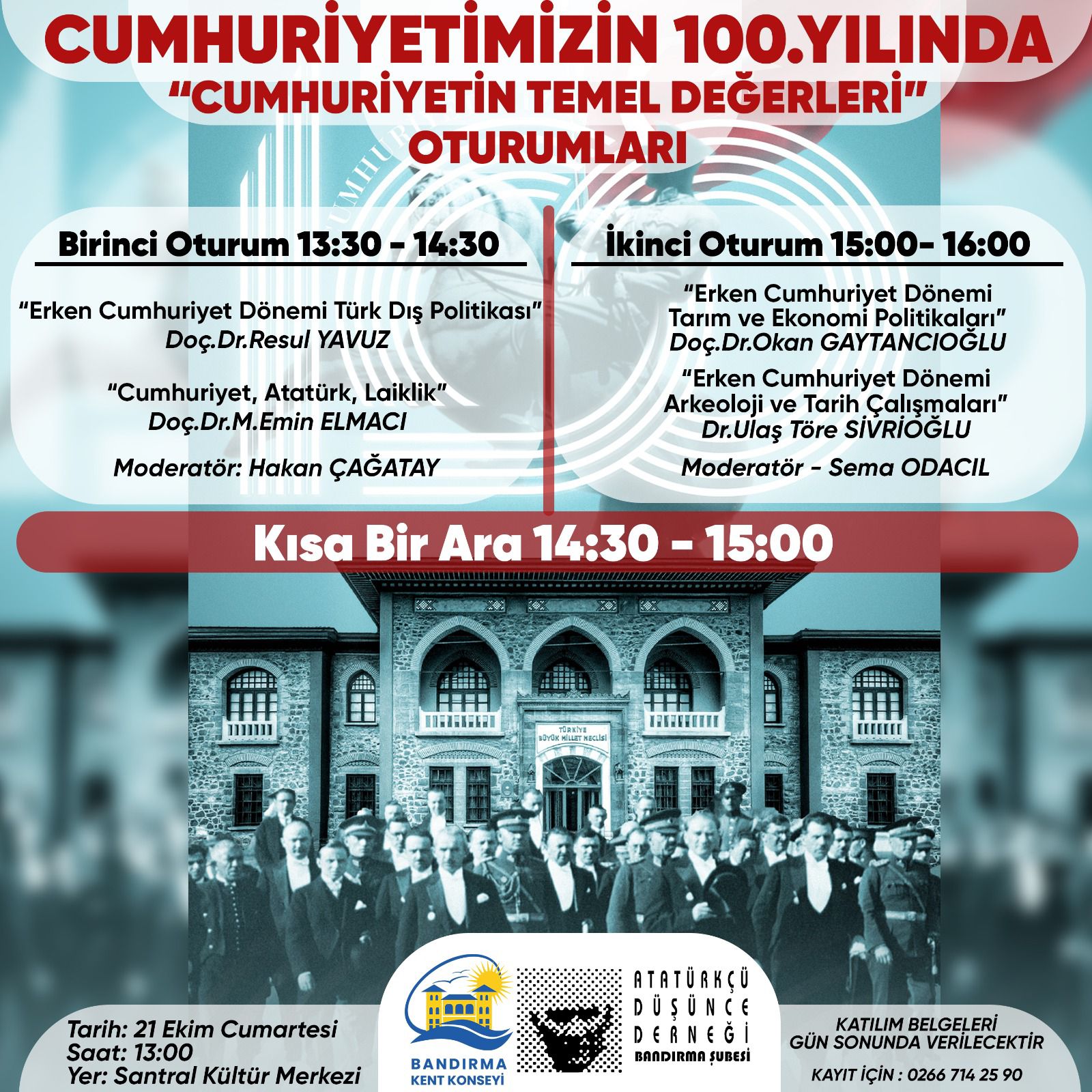 Cumhuriyet’in 100. Yılında, Bandırma Kent Konseyi ve Atatürkçü Düşünce Derneği
