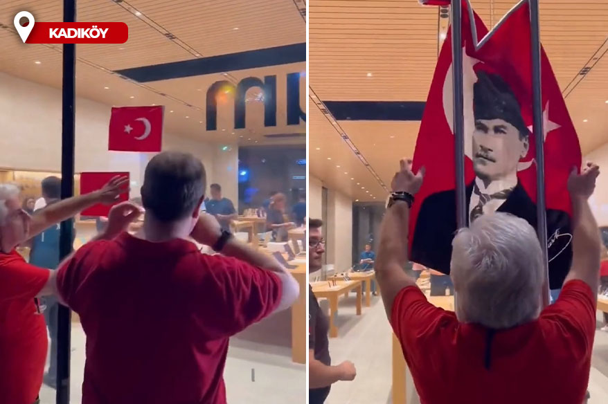 Türkiye Cumhuriyeti 100’üncü yıl kutlamalarında Bağdat Caddesinde yürüyüş yapan vatandaşlar