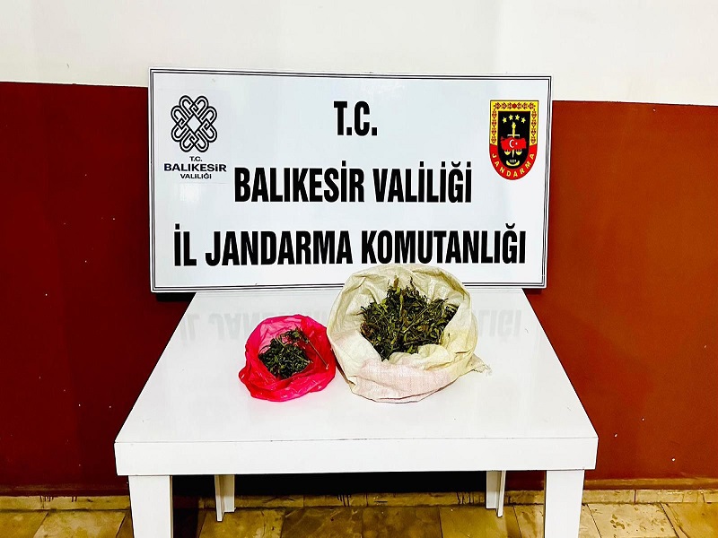 Manyas’ta operasyon: Evinden 225 gram esrar çıktı Balıkesir İl Jandarma Komutanlığınca, “Uyuşturucu madde imal ve ticaretine” yönelik