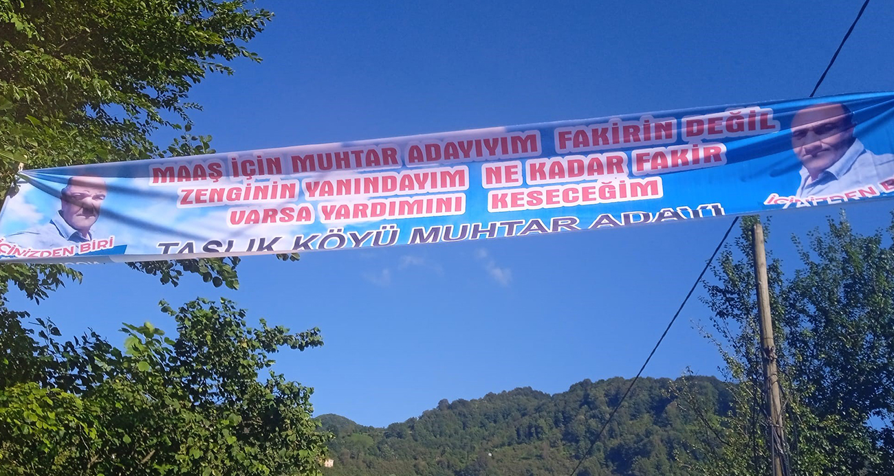 Giresun’un Görele ilçesinde sosyal medyada gündem olan muhtar adayı Zafer