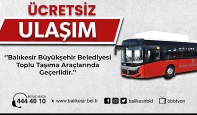 Büyükşehir’den Balıkesir ve Bandırma’da ücretsiz ulaşım