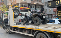 Bilecik’te İl Emniyet Müdürlüğü önünde ATV aracıyla drift atan sürücüye