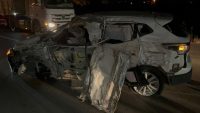 Aksaray’da otomobil ile kamyonetin çarpışması sonucu meydana gelen trafik kazasında