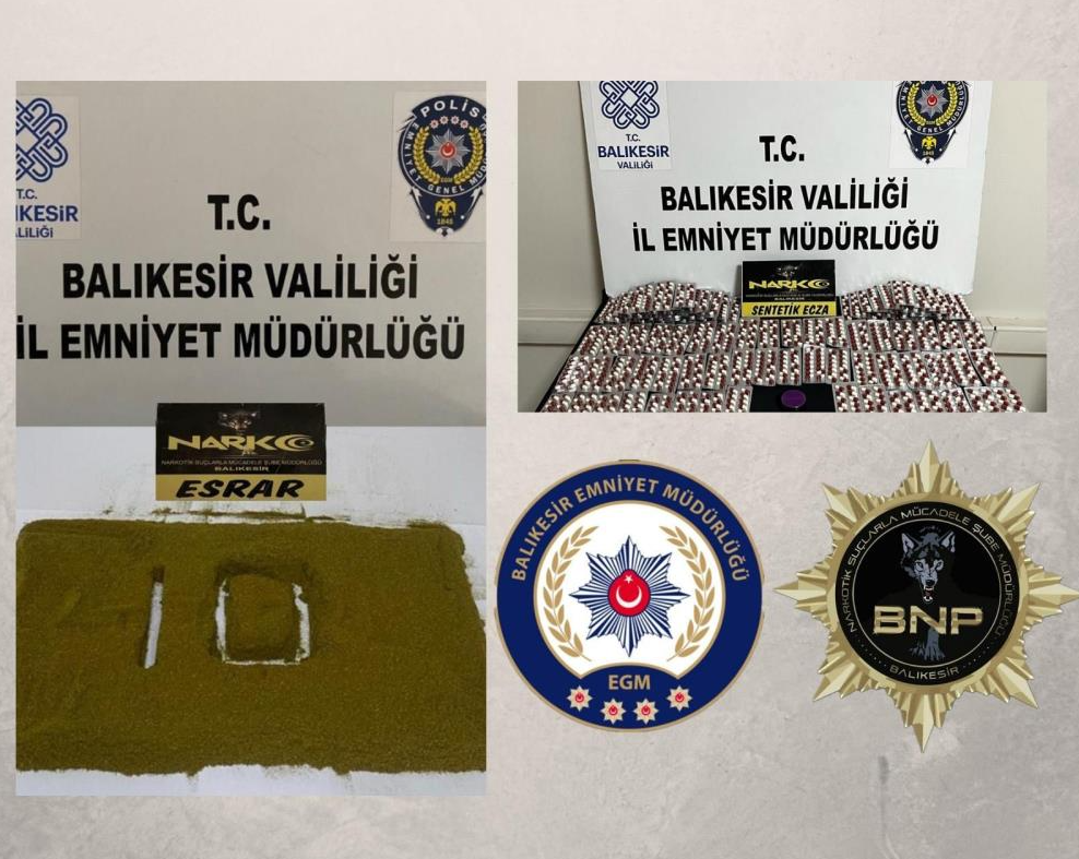 İvrindi’de narkotik polis ekiplerinin 2 ayrı operasyonda 2 şahsa uyuşturucu
