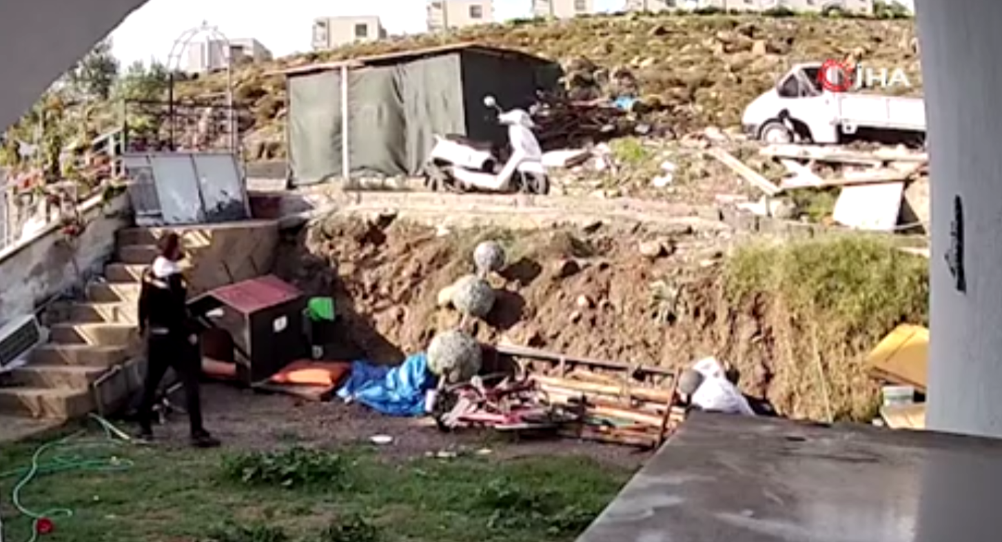 Muğla’nın Bodrum ilçesinde bir kamyonet sürücüsünün köpeğe bir cisimle vurup
