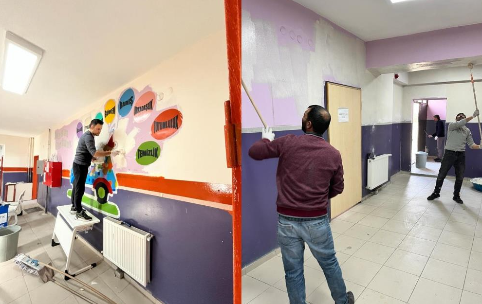 Öğrencilerin ara tatile girmesi ile birlikte Çıldır İlkokulu idari kadrosu