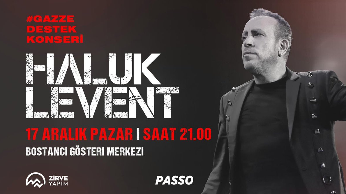 Ünlü sanatçıdan Gazze’ye yardım eli AHBAP Derneği kurucusu ve şarkıcı Haluk Levent, konser gelirini Gazze’de