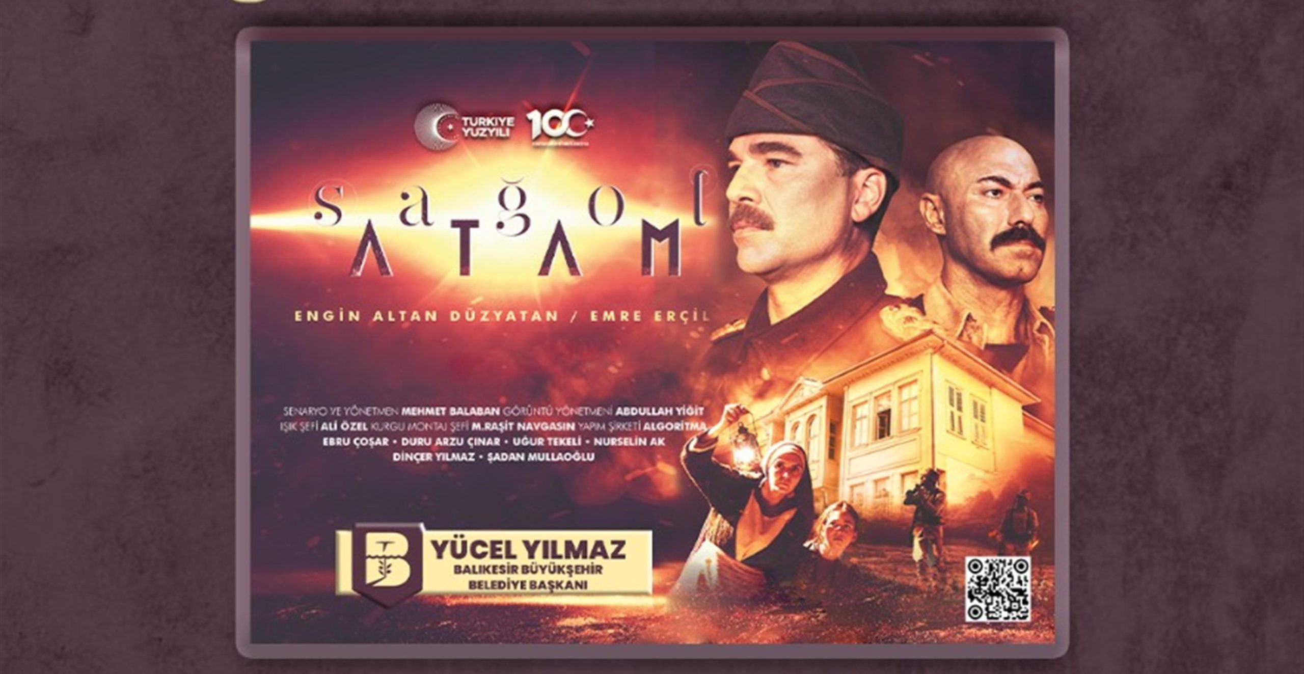 “Sağol Atam” ilçelerde gösterime giriyor Cumhuriyet’in 100. yılı onuruna, Balıkesir Büyükşehir Belediye Başkanı Yücel Yılmaz’ın