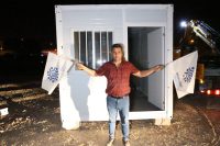 Depremin vurduğu Hatay’da Memleket Partisi’nin çalınan konteyner il başkanlığı polis