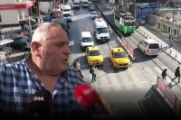 Kadıköy’de dron destekli yapılan denetimde, yaya geçidinde yayalara yol vermeyen
