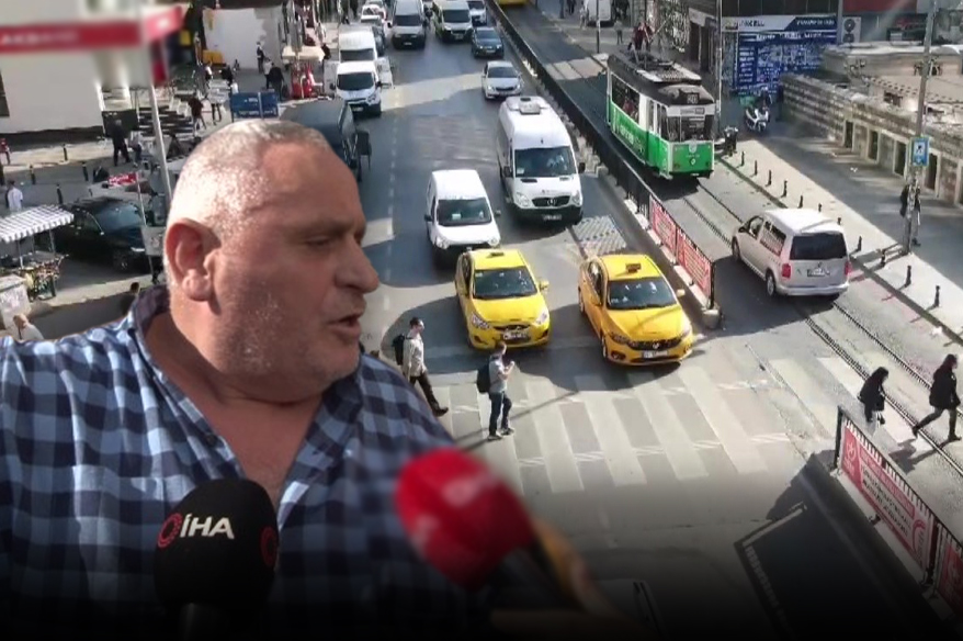 Ceza yiyen taksicinin isyanı Kadıköy’de dron destekli yapılan denetimde, yaya geçidinde yayalara yol vermeyen