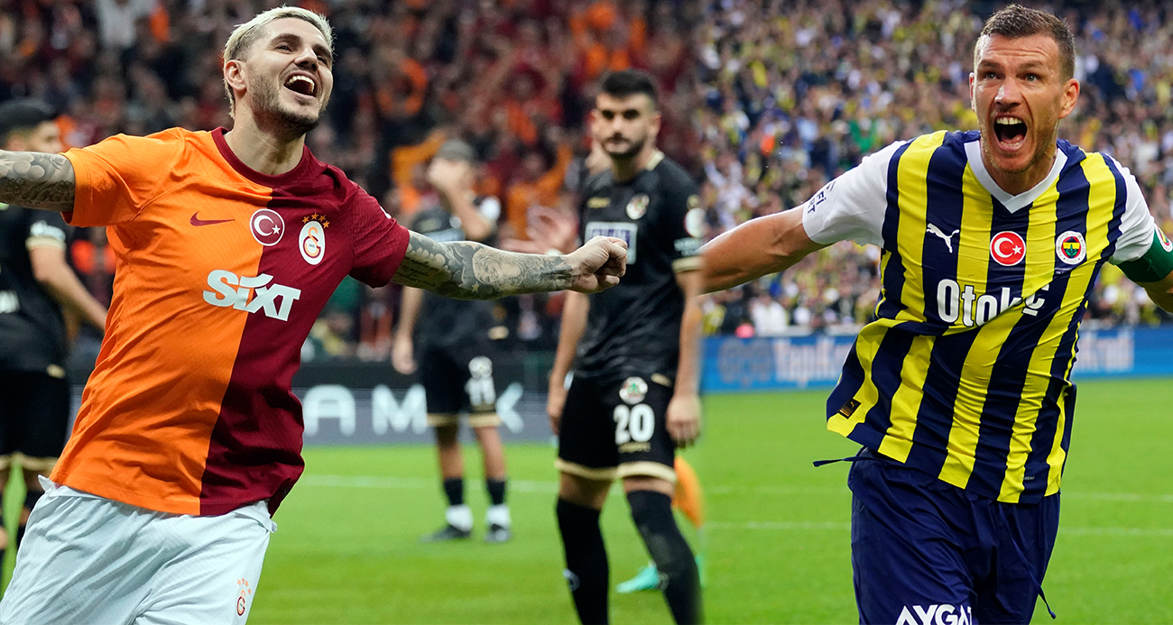 Galatasaray’ın Arjantinli futbolcusu Mauro Icardi ile Fenerbahçe’nin Bosna Hersekli futbolcusu