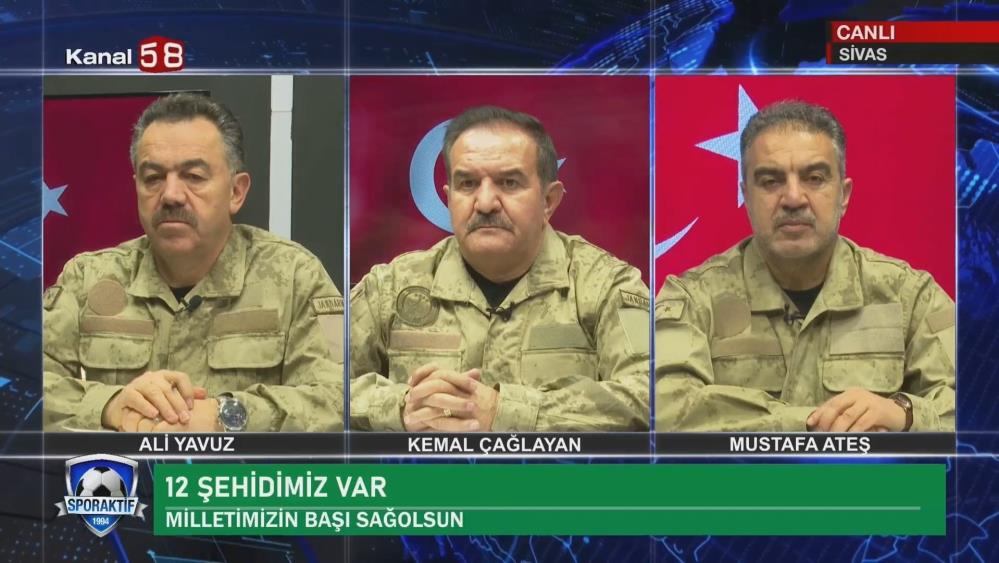 Sivas’ta uydu üzerinden yayın yapan bir televizyon kanalında spor yorumcuları