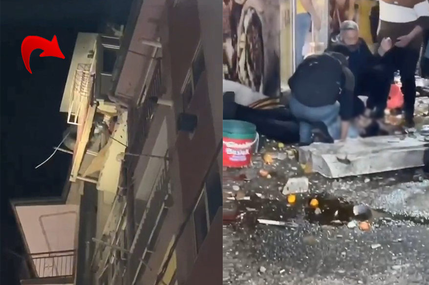 Bursa’da 7 katlı binanın balkonu çöktü. Balkona hava almak için