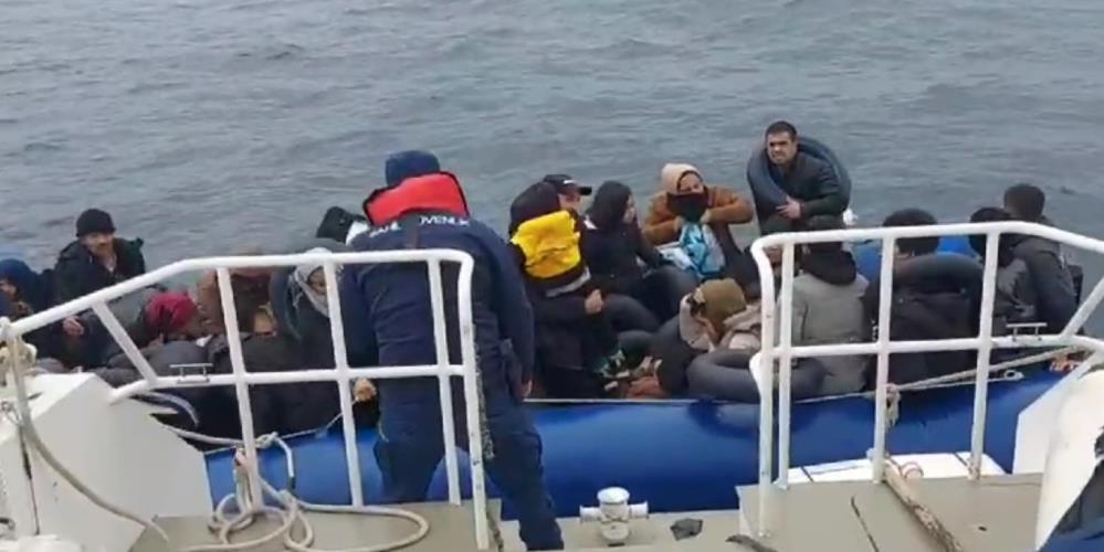 Ayvalık’tan Yunanistan’ın Midilli Adası’na yasadışı yollardan geçmek isteyen 91 düzensiz