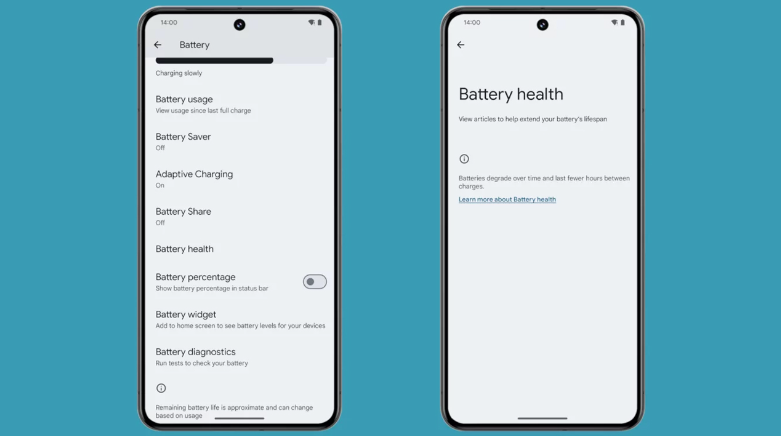 Google’ın Android 14 güncellemesi için Pil Sağlığı özelliği üzerinde çalıştığı