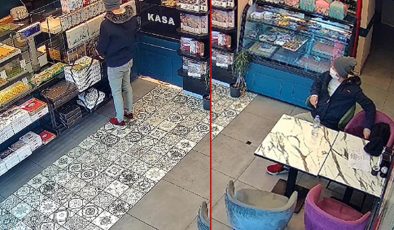 Ünlü baklavacıda kaşla göz arası hırsızlık