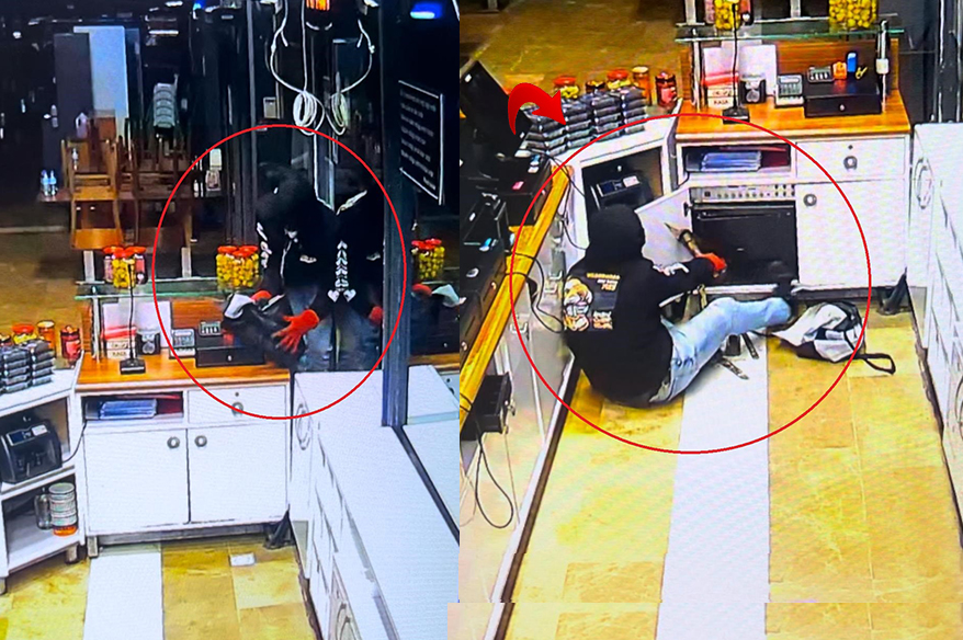 Bursa’da Köfteci Yusuf’un Özlüce Şubesi’ndeki çelik kasayı çapa ile patlatan
