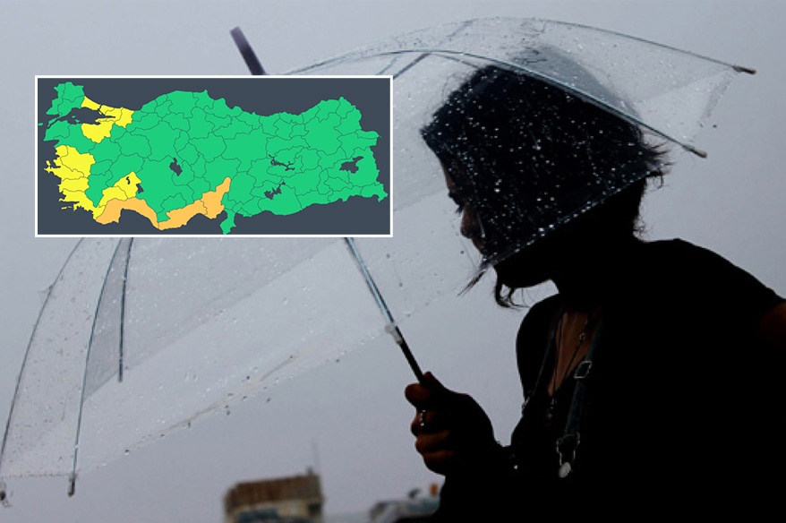 3 ile turuncu, 11 ile sarı uyarı! Meteoroloji Genel Müdürlüğü bugün için 11 kente sarı kodlu, 3