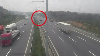 İstanbul’da Kuzey Marmara Otoyolu’nda 200 kilometreden yüksek hızla ilerleyen ve