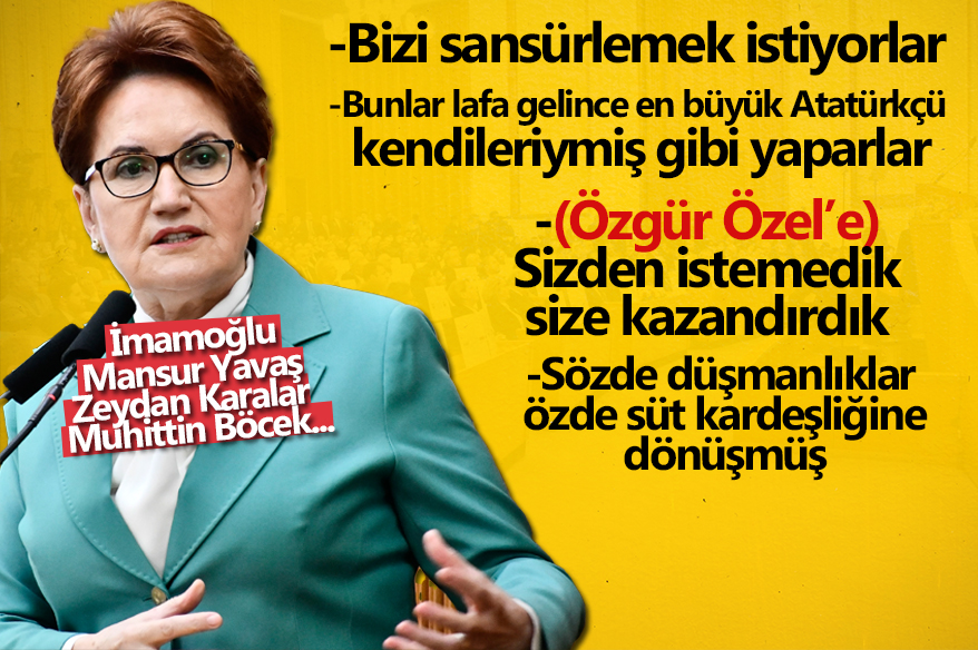 Akşener, CHP’yi çok sert eleştirdi İYİ Parti Genel Başkanı Meral Akşener; İstanbul, İzmir ve Ankara’da