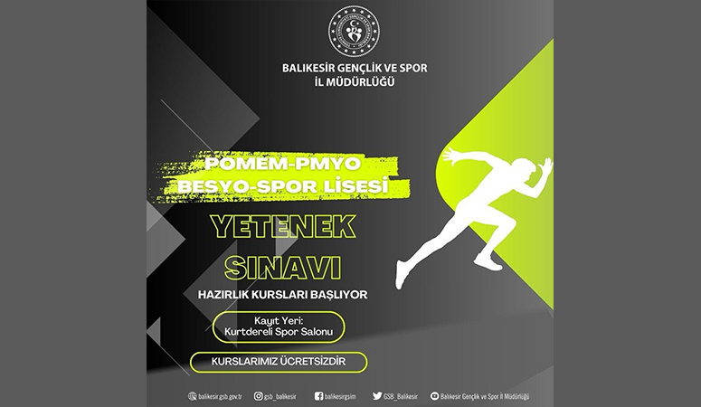 Balıkesir’de hazırlık kurslarına start verildi POMEM, PMYO, BESYO ve Spor Lisesi hazırlık kursları kayıtları Kurt