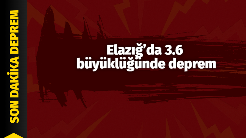 Elazığ’da 3.6 büyüklüğünde deprem Merkez üssü Elazığ merkez olan 3.6 büyüklüğünde deprem meydana geldi.Afet