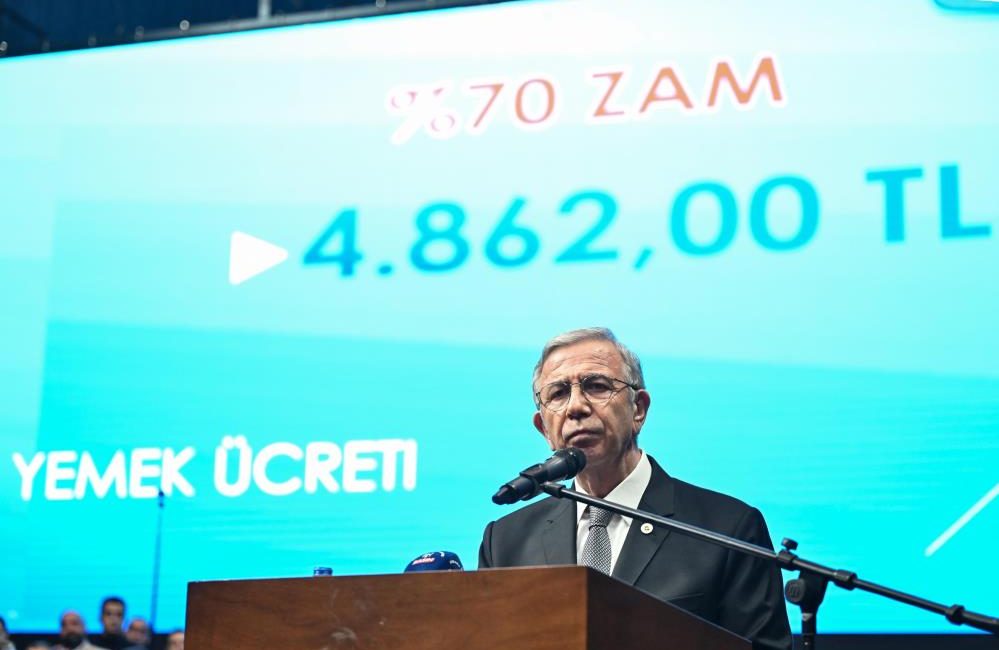 Ankara Büyükşehir Belediyesi personeline yüzde 70 oranında zam yapıldığını belirten