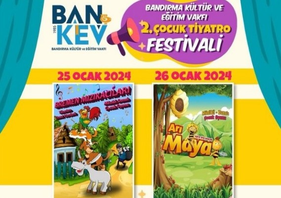 Bandırma KEV’den “2. Çocuk Tiyatro Festivali” Bandırma Kültür ve Eğitim Vakfı (KEV) tarafından “2. Çocuk Tiyatro