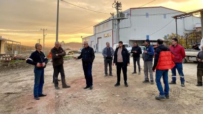 Erdek Belediye Başkanı, Küçük Sanayi Sitesi’nde altyapı çalışmaları nedeniyle yollarda