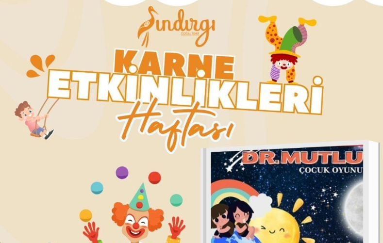 Sındırgı’da çocukların sömestr tatilini eğlenceli geçirmesi amacıyla yarışma, animasyon, taş