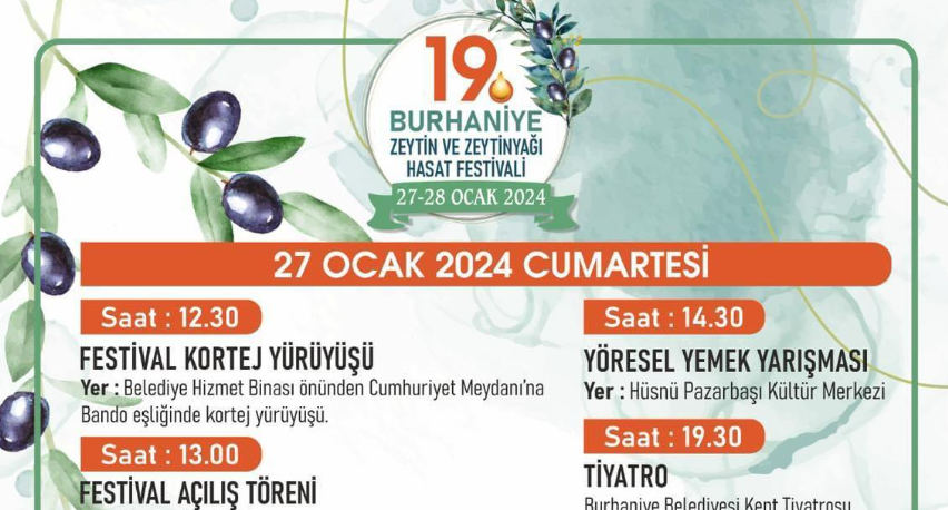Burhaniye’de her yıl düzenlenen “Zeytin ve Zeytinyağı Hasat Festivali” nin