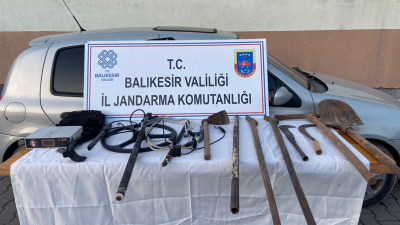 Dursunbey’de kültür ve tabiat varlıkları kaçakçılığına yönelik yapılan operasyonda 4