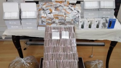 Havran’da düzenlenen operasyonda tütün kaçakçılığı yaptığı tespit edilen 4 kişi