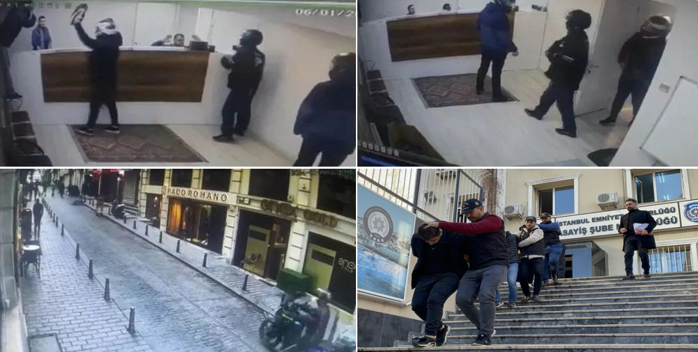 Fatih’te bir kargo şirketine giren maskeli ve kasklı gaspçılar görevliden