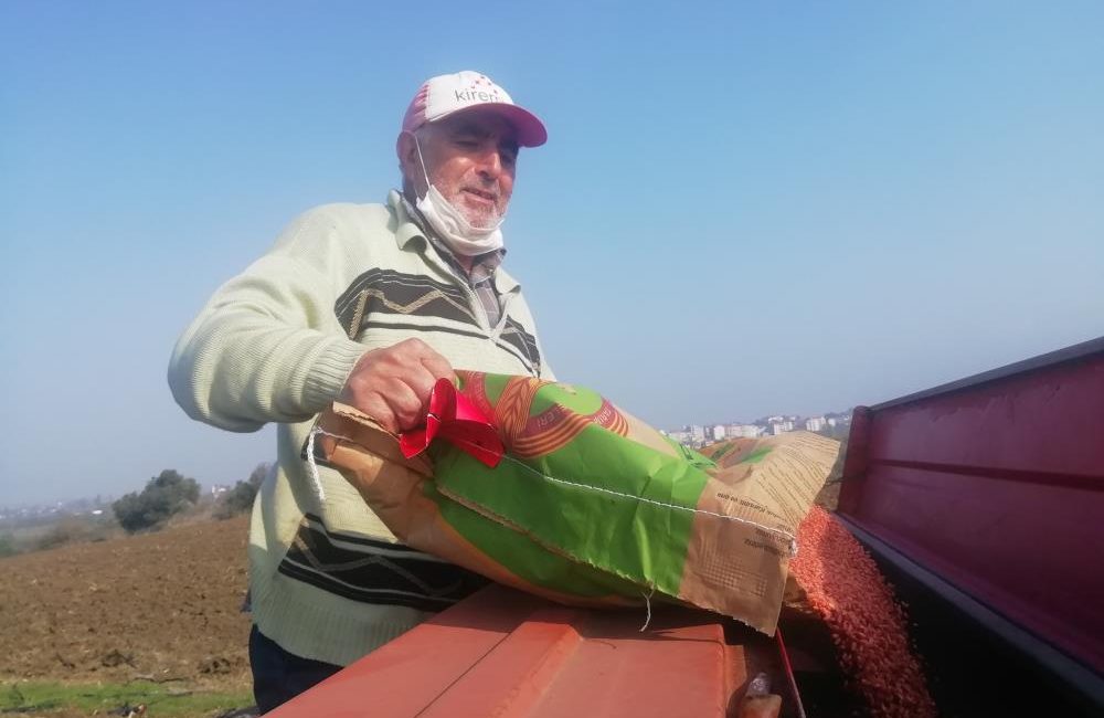 Manyaslı çiftçiler ılık geçen havaları fırsat bilerek tohumları toprakla buluşturdu.Manyas’ta