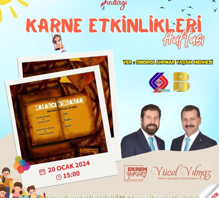 Sındırgı’da çocukların sömestr tatilini eğlenceli geçirmesi amacıyla “Masalcı Kuklalar” tiyatro