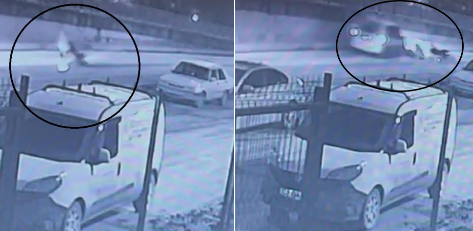 Hatay’da kontrolden çıkarak devrilen motosikletten yere düşen şahsın üzerinden hafif