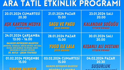 Susurluk’ta sömestr tatilinin eğlenceli ve keyifli geçmesi amacıyla Belediye tarafından