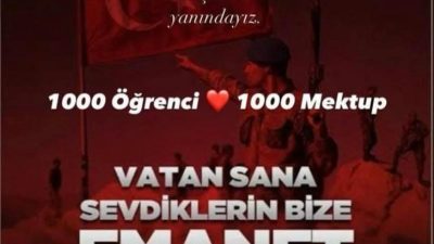 Karesi Atatürk İlkokulu öğrencileri, sınır bölgesinde terörle mücadele eden askerlere