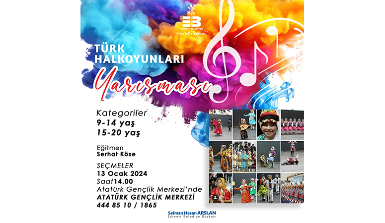 Edremit yeni yeteneklerini arıyor Edremit Belediyesi, yarışmalarda Edremit’i temsil edecek halk oyunları dansçıları yetiştireceklerini