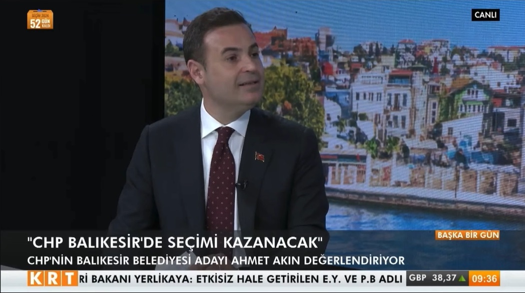 Balıkesir Büyükşehir Belediye Başkanı Ahmet Akın, katıldığı TV yayınında yerel