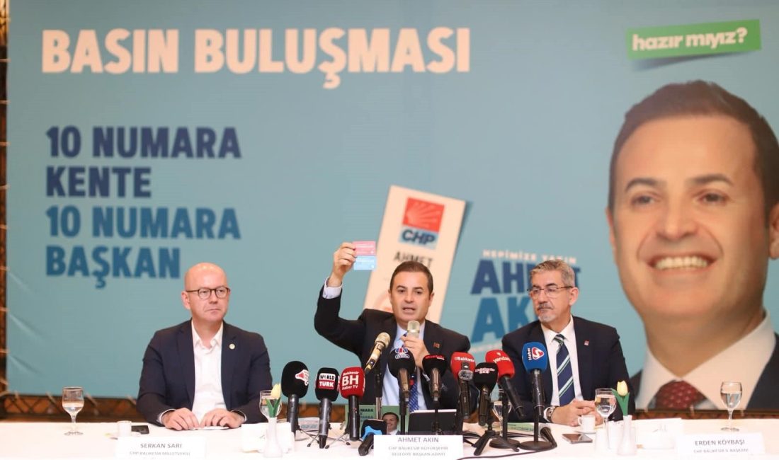 Akın’dan büyük iddia: “2050’ye kadar gerçekleştirilecek projeler hazırladık” CHP Balıkesir Büyükşehir Belediye Başkan Adayı Ahmet Akın, düzenlediği basın
