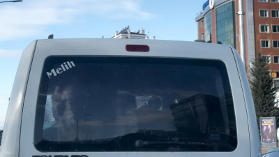 Elazığ’da seyir halindeki hafif ticari aracın arka koltuğunda taşınan buzağı